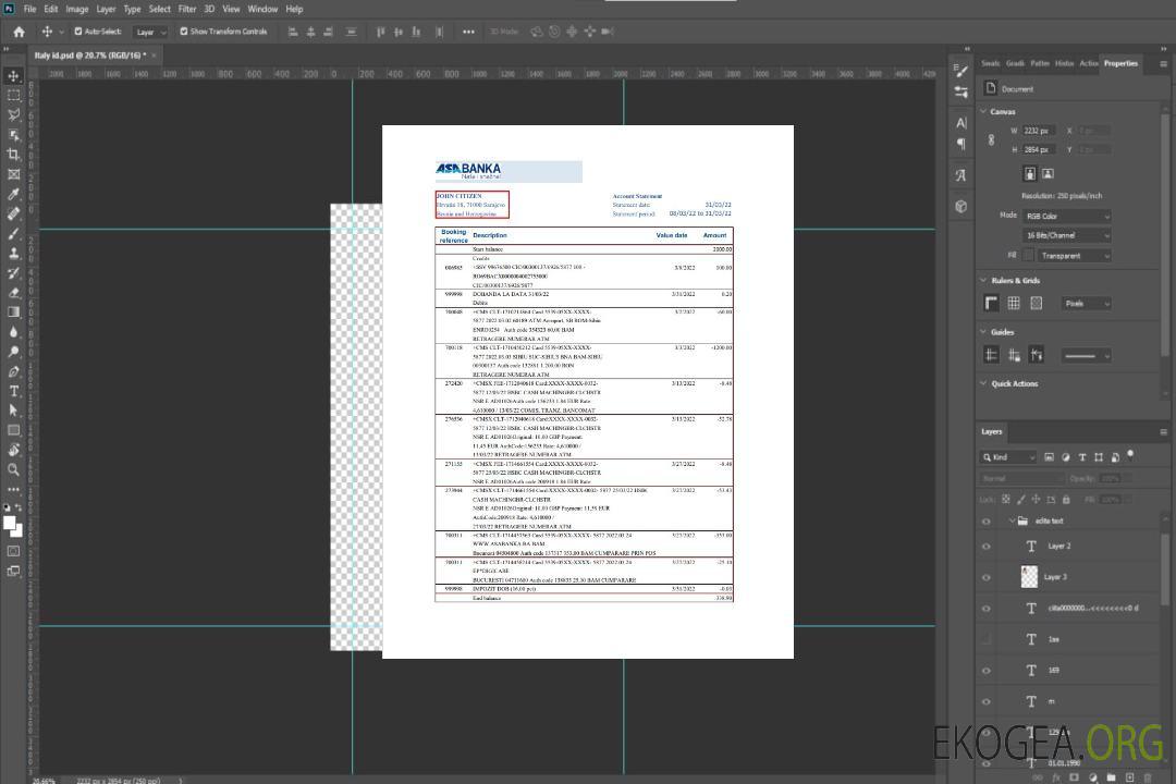 Modèle de relevé bancaire ASA Banka de Bosnie-Herzégovine au format Excel et PDF template Modèle de relevé bancaire ASA Banka de Bosnie-Herzégovine au format Excel et PDF template